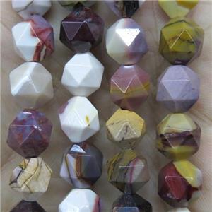 faceted round Mookaite beads ball, approx 10mm dia