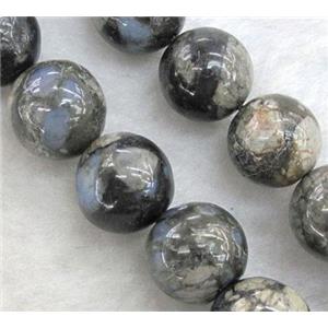 round Gray Opal Stone Beads, approx 14mm dia, 15.5 inches
