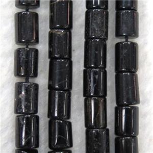 black Tourmaline tube beads, approx 6x8mm