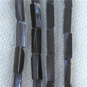 black pearl Shell tube beads, approx 4x13mm