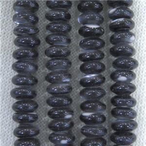 black pearl Shell rondelle beads, approx 5x10mm