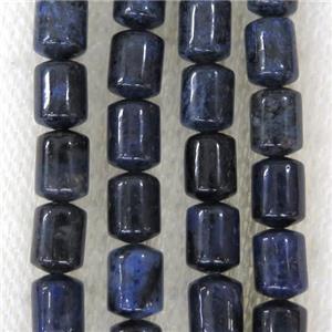 blue Dumortierite tube beads, dark blue, approx 6x8mm