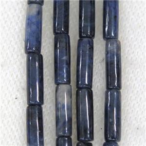 blue Dumortierite beads, tube, approx 4x13mm