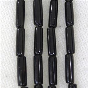 black Japser tube beads, approx 4x13mm