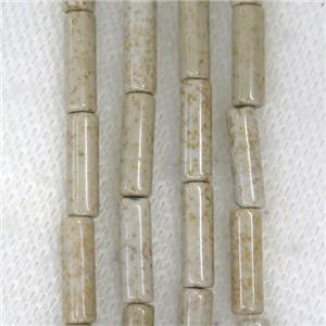 River Jasper tube beads, approx 4x13mm