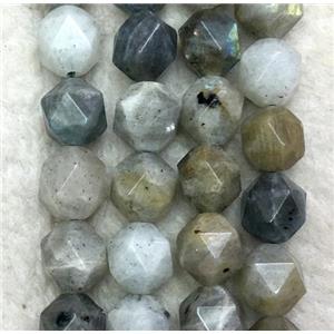 labradorite ball bead, faceted round, approx 8mm dia
