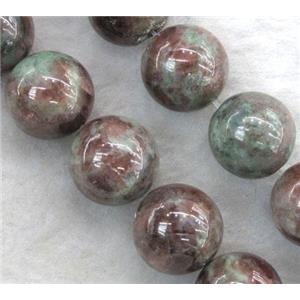 round Red Green Garnet Beads, approx 12mm dia