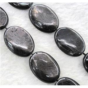 hypersthene bead, flat oval, approx 18x25mm, 15.5 inches