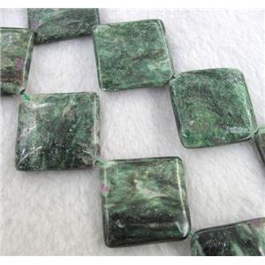 natural emerald beads, square, approx 30x30mm
