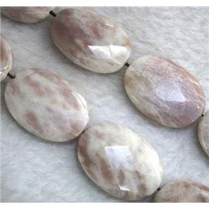 Sunstone beads, faceted oval, approx 18x25mm, 15.5 inches
