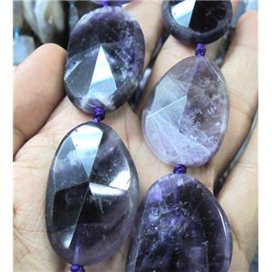 amethyst beads, faceted freeform, approx 20-55mm, 15.5 inches