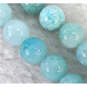 natural blue hemimorphite beads, round, approx 10mm dia, 15.5 inches