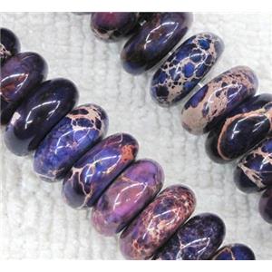 purple Sea Sediment beads, rondelle, approx 14mm dia, 15.5 inches