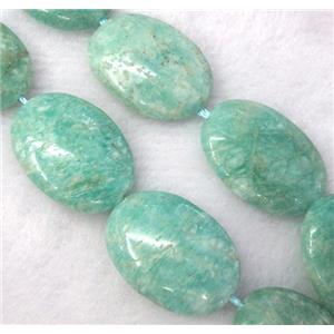 Amazonite beads, flat oval, approx 18x25mm, 15.5 inches