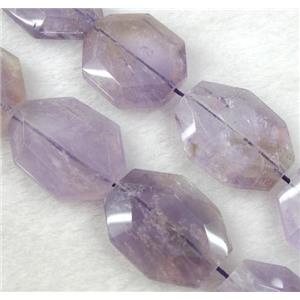 amethyst beads, faceted freeform, approx 10-30mm, 15.5 inches