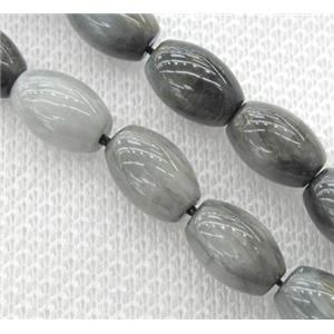 eagle eye stone bead, rice, approx 8x12mm, 15.5 inches
