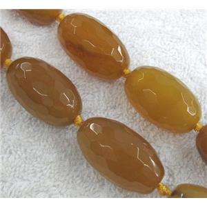 yellow agate bead, faceted barrel, approx 16-30mm, 15.5 inches