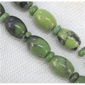 natural Australian Chrysoprase bead, barrel, approx 12x16mm, 15.5 inches