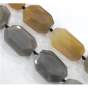 Agate beads, faceted freeform, approx 20-40mm, 15.5 inches