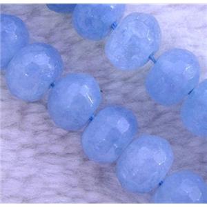 blue Sponge Quartz Beads, faceted rondelle, approx 6x10mm, 15.5 inches