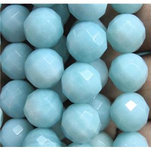 natural Amazonite bead, faceted round, AA-Grade, approx 8mm dia