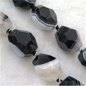 white druzy agate beads, faceted freeform, approx 15-20mm