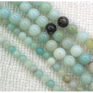 Amazonite beads, round, lt.blue, approx 8mm dia