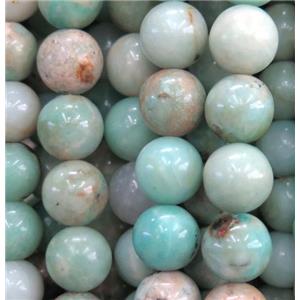 Amazonite bead, round, approx 10mm dia
