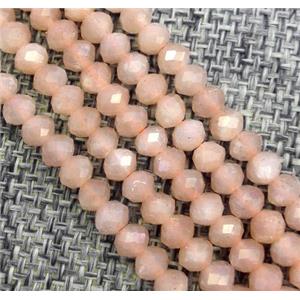 orange MoonStone beads, faceted rondelle, approx 3x5mm