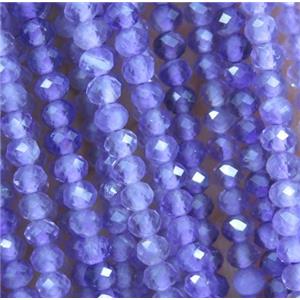 faceted rondelle Amethyst beads, tiny, purple, approx 2x3mm