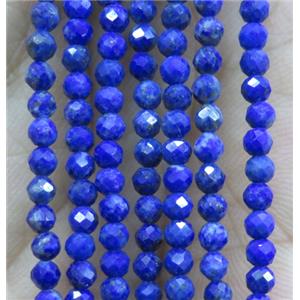 tiny Lapis Lazuli Beads, faceted round, blue, approx 2mm dia
