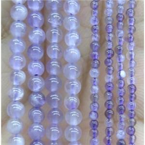 tiny round Amethyst Beads, purple, approx 3mm dia