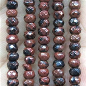 tiny Autumn Jasper beads, faceted rondelle, approx 2x4mm