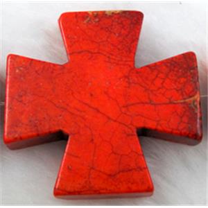 Dye crossTurquoise Beads,Red, 40x40mm