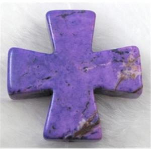 Dye crossTurquoise Beads, purple, 35x35mm