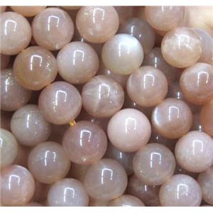 natural sunstone bead, round, approx 12mm dia, 15.5 inches