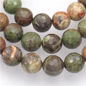Ocean Jasper beads, faceted round, approx 12mm dia, 31pcs per st