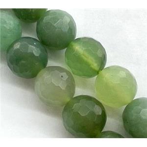 Green Aventurine, bead, faceted round, 8mm dia, approx 48pcs per st