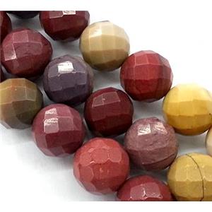 Mookaite bead, faceted round, 8mm dia, approx 48pcs per st
