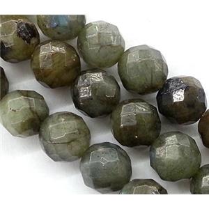 Labradorite bead, faceted round, 10mm dia, approx 38pcs per st