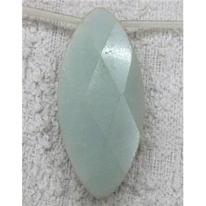 Amazonite bead, faceted flat-oval, approx 20x45mm, 9pcs per st