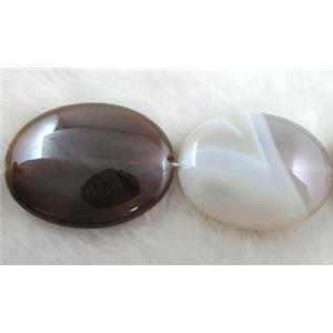 Flat oval Agate beads, 30x40mm, 10pcs per st