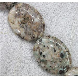 jasper bead, flat-oval, approx 30x40mm, 10pcs per st