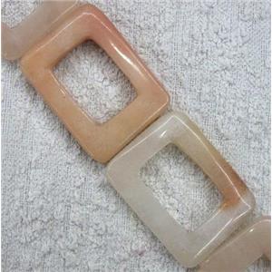 pink venturine bead, rectangle ring, approx 30x40mm, 10pcs per st
