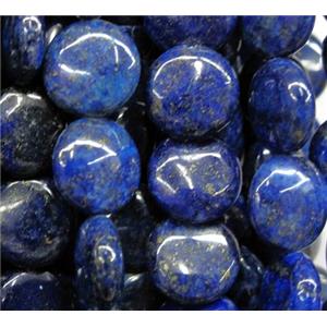 lapis lazuli bead, flat round, approx 12mm dia