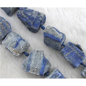 natural lapis lazuli bead, freeform nugget, approx 15-25mm