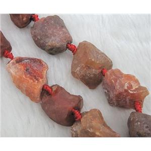 red Rock Agate beads, freeform nugget, rough, approx 15-25mm