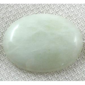Flat oval jade bead, 30x40mm, 10pcs per st
