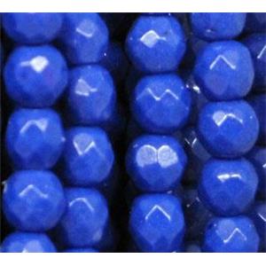 lapis lazuli beads, dyed, tiny, faceted round, approx 3mm dia, 130pcs per st