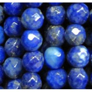 natural lapis lazuli beads, tiny, faceted round, approx 3mm dia, 130pcs per st